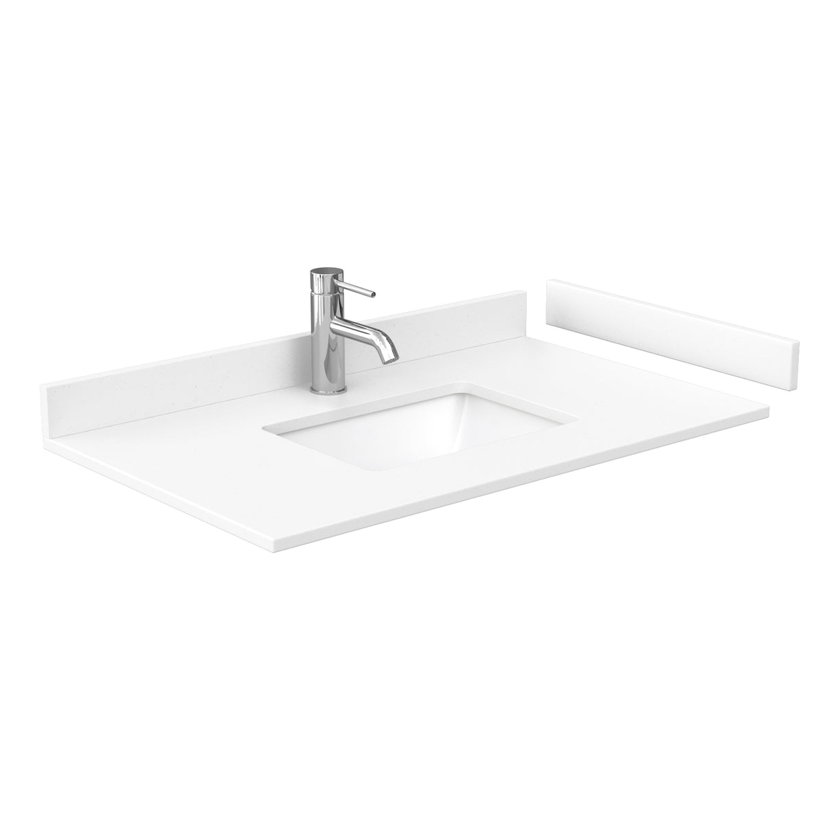 Sheffield 36 Inch Single Bathroom Vanity in Gray White Cultured Marble Countertop Undermount Square Sink 24 Inch Mirror