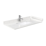 Miranda 42 Inch Single Bathroom Vanity in Dark Gray Carrara Cultured Marble Countertop Undermount Square Sink Brushed Gold Trim