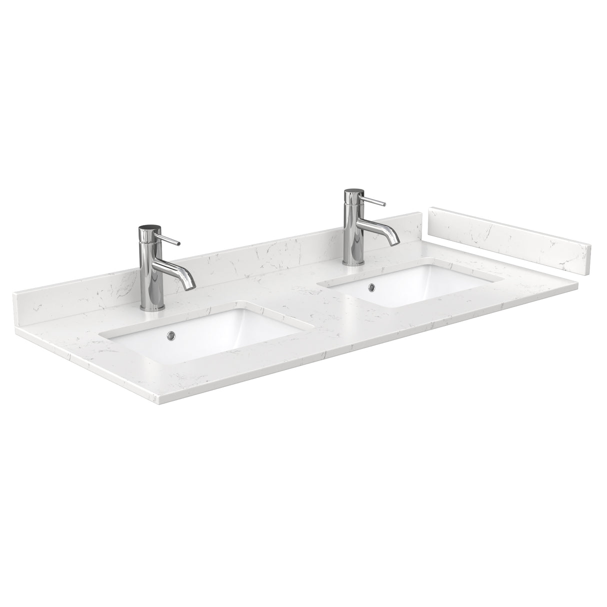 Avery 48 Inch Double Bathroom Vanity in Dark Gray Carrara Cultured Marble Countertop Undermount Square Sinks No Mirror