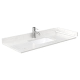 Daria 48 Inch Single Bathroom Vanity in White Carrara Cultured Marble Countertop Undermount Square Sink Medicine Cabinet