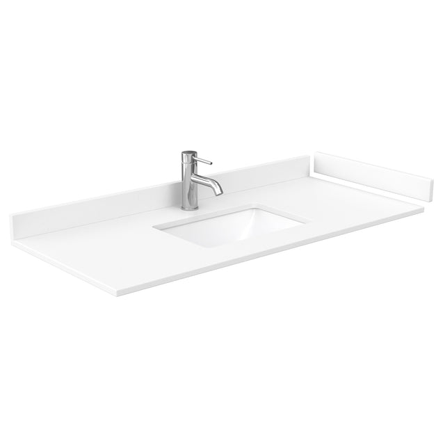 Deborah 48 Inch Single Bathroom Vanity in Dark Gray White Cultured Marble Countertop Undermount Square Sink 46 Inch Mirror