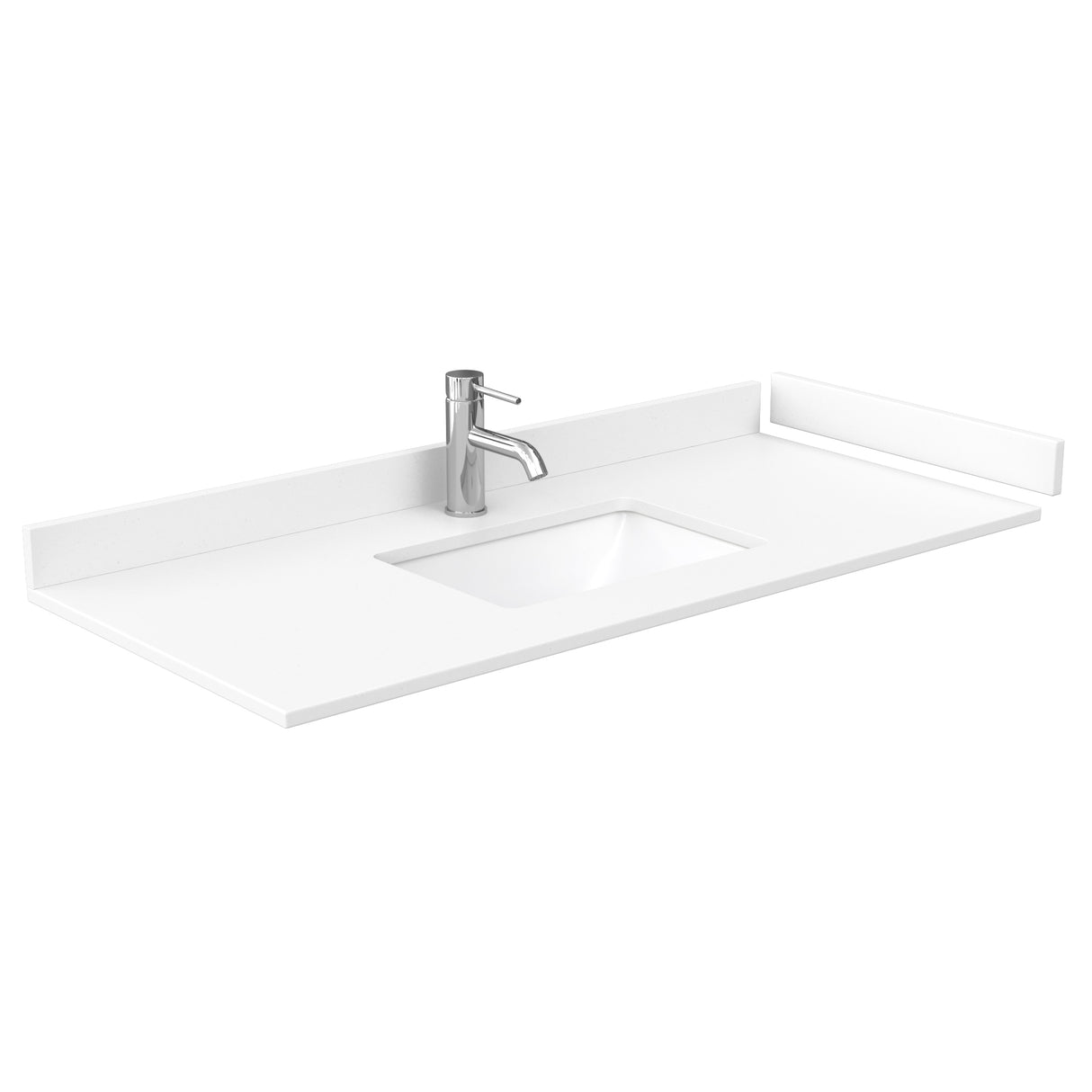 Beckett 48 Inch Single Bathroom Vanity in White White Cultured Marble Countertop Undermount Square Sink Brushed Nickel Trim