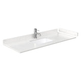 Beckett 54 Inch Single Bathroom Vanity in White Carrara Cultured Marble Countertop Undermount Square Sink Matte Black Trim
