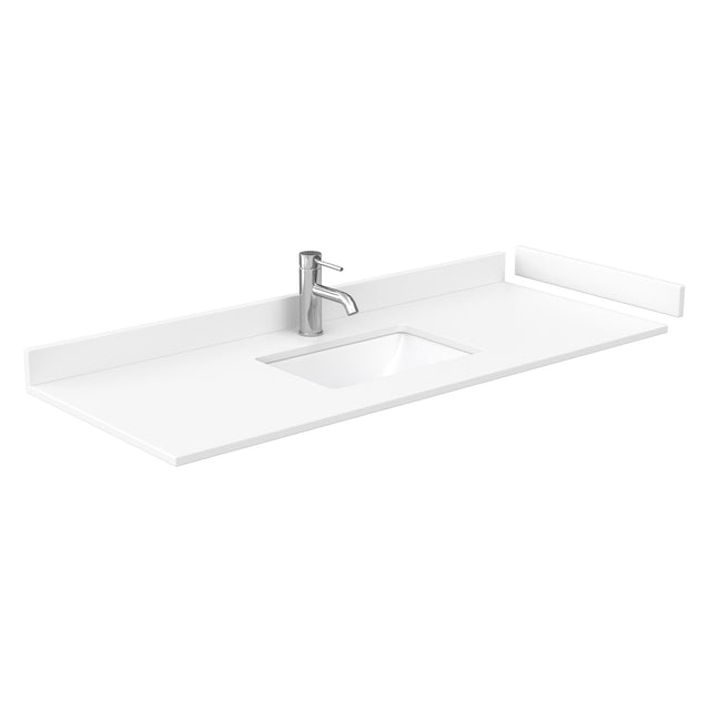 Miranda 54 Inch Single Bathroom Vanity in Dark Gray White Cultured Marble Countertop Undermount Square Sink Brushed Nickel Trim
