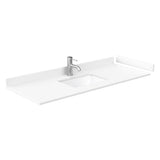 Miranda 54 Inch Single Bathroom Vanity in Dark Blue White Cultured Marble Countertop Undermount Square Sink Brushed Gold Trim 46 Inch Mirror