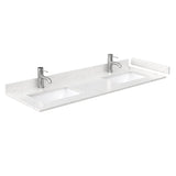 Daria 60 Inch Double Bathroom Vanity in White Carrara Cultured Marble Countertop Undermount Square Sinks 24 Inch Mirrors