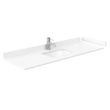 Sheffield 60 Inch Single Bathroom Vanity in White White Cultured Marble Countertop Undermount Square Sink 58 Inch Mirror