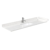 Beckett 66 Inch Single Bathroom Vanity in Dark Blue Carrara Cultured Marble Countertop Undermount Square Sink No Mirror