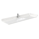 Miranda 66 Inch Single Bathroom Vanity in Dark Blue Carrara Cultured Marble Countertop Undermount Square Sink Brushed Nickel Trim 58 Inch Mirror