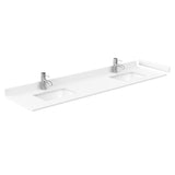 Maroni 80 Inch Double Bathroom Vanity in Light Straw White Cultured Marble Countertop Undermount Square Sinks