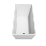 Hannah 59 Inch Freestanding Bathtub in White with Matte Black Drain and Overflow Trim