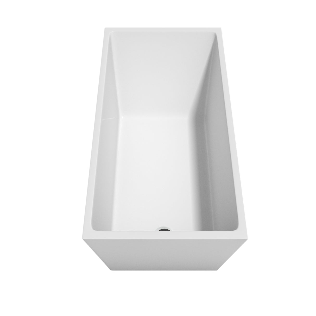 Hannah 59 Inch Freestanding Bathtub in White with Floor Mounted Faucet Drain and Overflow Trim in Matte Black