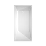 Hannah 59 Inch Freestanding Bathtub in White with Shiny White Drain and Overflow Trim