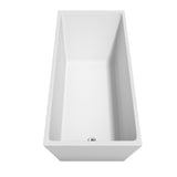 Hannah 67 Inch Freestanding Bathtub in White with Polished Chrome Trim and Floor Mounted Faucet in Brushed Gold