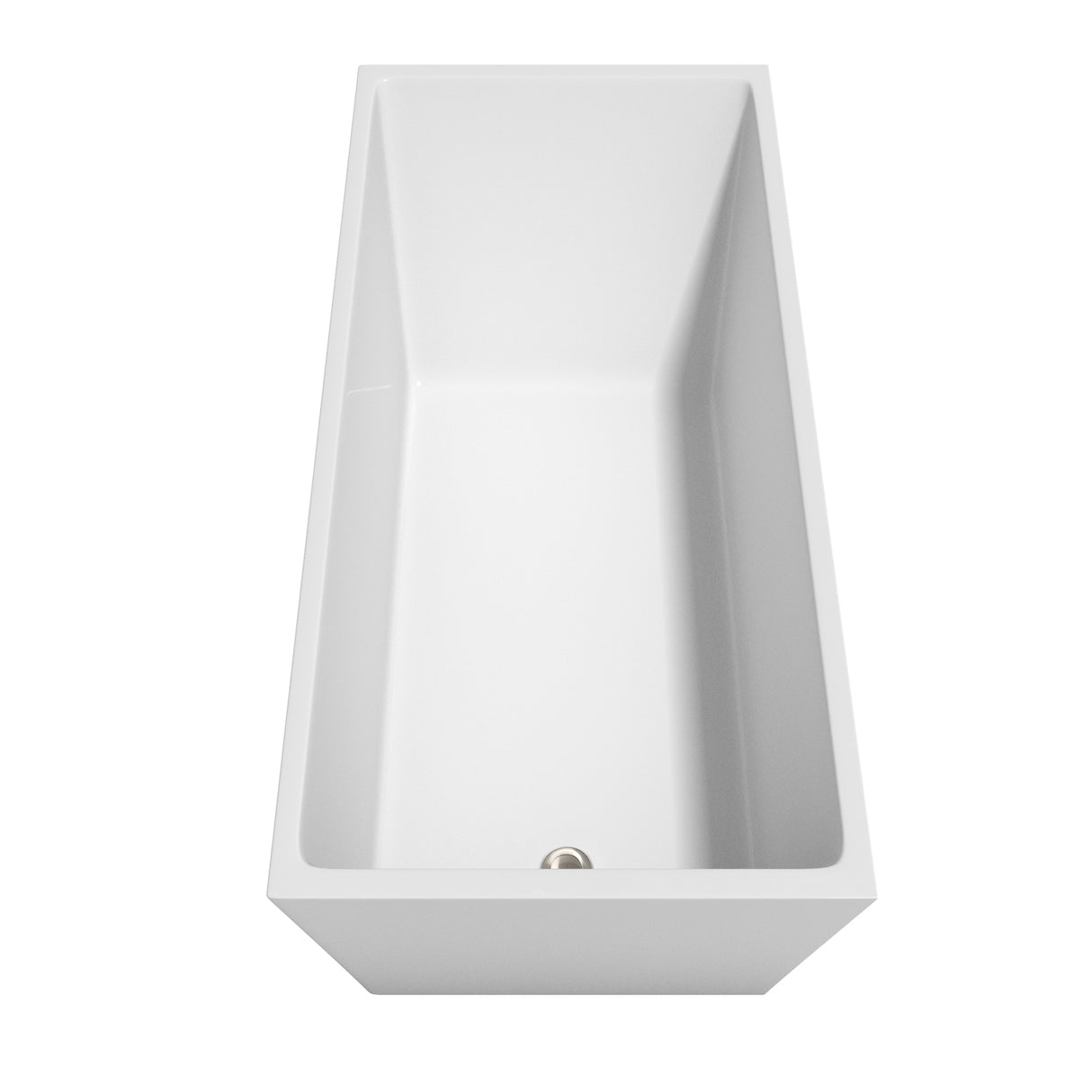 Hannah 67 Inch Freestanding Bathtub in White with Brushed Nickel Drain and Overflow Trim