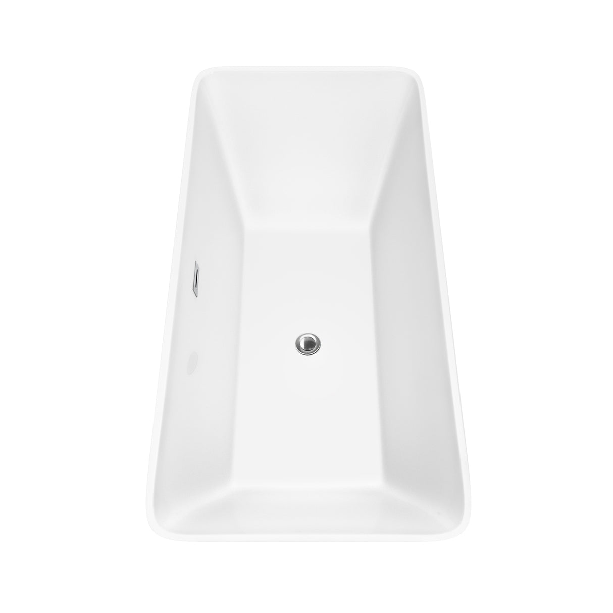 Tiffany 67 Inch Freestanding Bathtub in White with Polished Chrome Drain and Overflow Trim