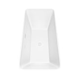 Tiffany 67 Inch Freestanding Bathtub in White with Shiny White Trim and Floor Mounted Faucet in Matte Black