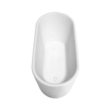 Ursula 59 Inch Freestanding Bathtub in White with Shiny White Drain and Overflow Trim