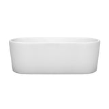 Ursula 67 Inch Freestanding Bathtub in White with Shiny White Drain and Overflow Trim