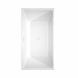 Sara 59 Inch Freestanding Bathtub in White with Shiny White Drain and Overflow Trim