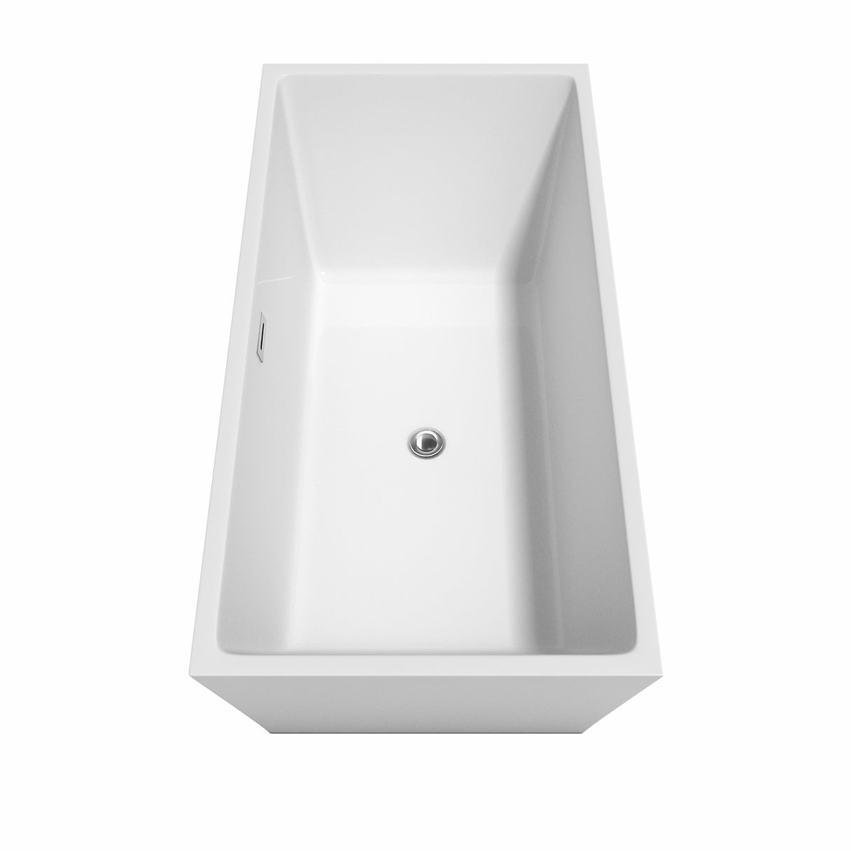 Sara 63 Inch Freestanding Bathtub in White with Polished Chrome Trim and Floor Mounted Faucet in Brushed Gold