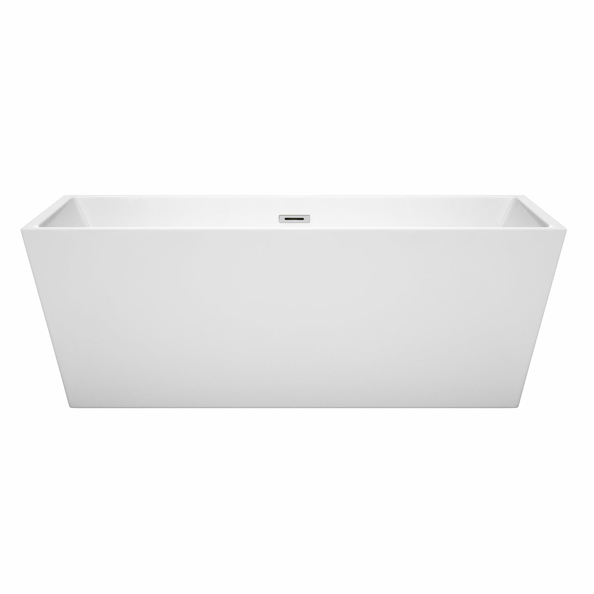 Sara 67 Inch Freestanding Bathtub in White with Polished Chrome Drain and Overflow Trim