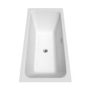 Galina 67 Inch Freestanding Bathtub in White with Polished Chrome Drain and Overflow Trim