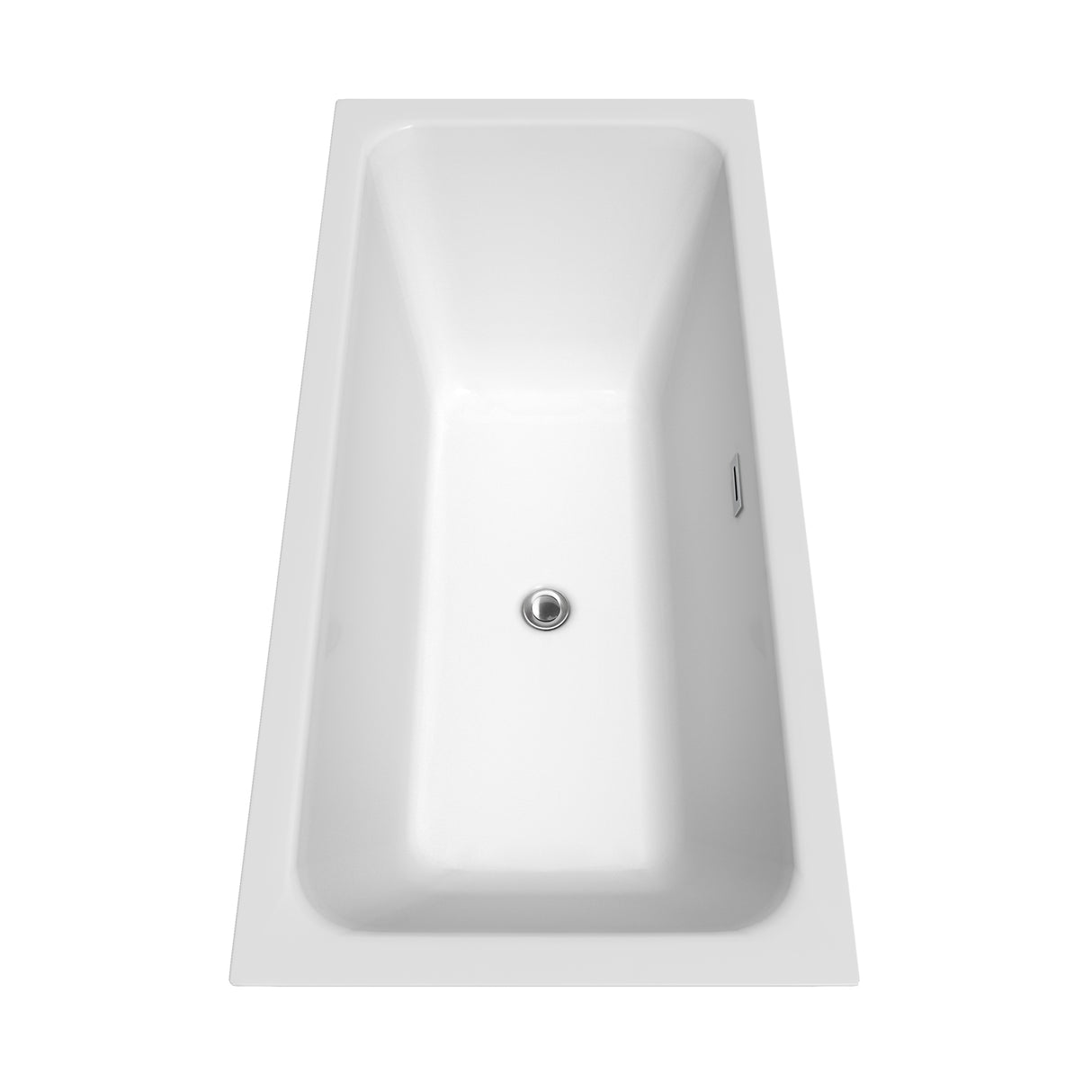 Galina 67 Inch Freestanding Bathtub in White with Polished Chrome Trim and Floor Mounted Faucet in Brushed Gold