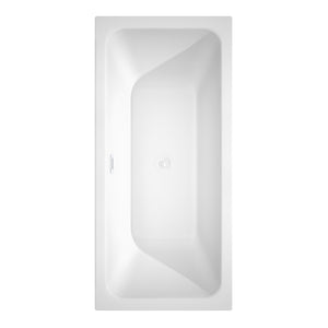 Galina 67 Inch Freestanding Bathtub in White with Shiny White Drain and Overflow Trim