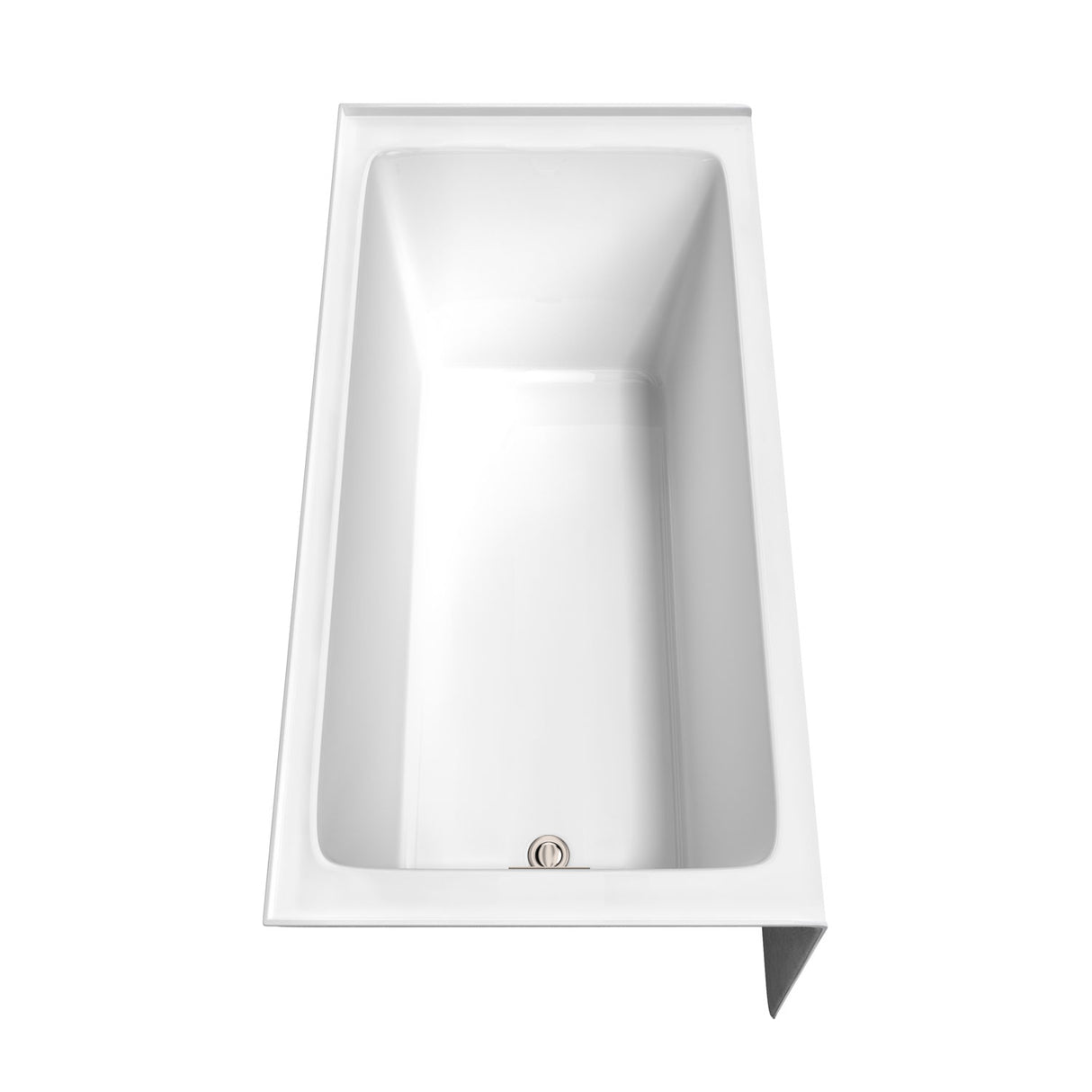 Grayley 60 x 30 Inch Alcove Bathtub in White with Left-Hand Drain and Overflow Trim in Brushed Nickel