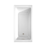 Grayley 60 x 30 Inch Alcove Bathtub in White with Left-Hand Drain and Overflow Trim in Brushed Nickel