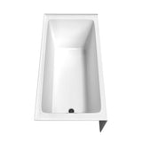 Grayley 60 x 30 Inch Alcove Bathtub in White with Left-Hand Drain and Overflow Trim in Matte Black