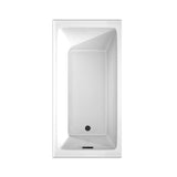 Grayley 60 x 30 Inch Alcove Bathtub in White with Left-Hand Drain and Overflow Trim in Matte Black