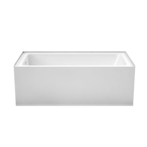 Grayley 60 x 30 Inch Alcove Bathtub in White with Left-Hand Drain and Overflow Trim in Shiny White