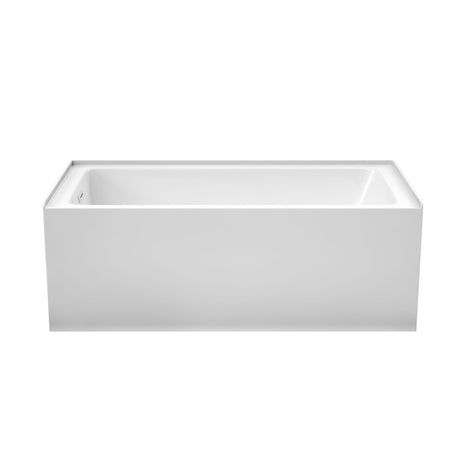 Grayley 60 x 30 Inch Alcove Bathtub in White with Left-Hand Drain and Overflow Trim in Shiny White
