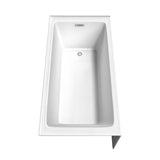 Grayley 60 x 30 Inch Alcove Bathtub in White with Right-Hand Drain and Overflow Trim in Brushed Nickel