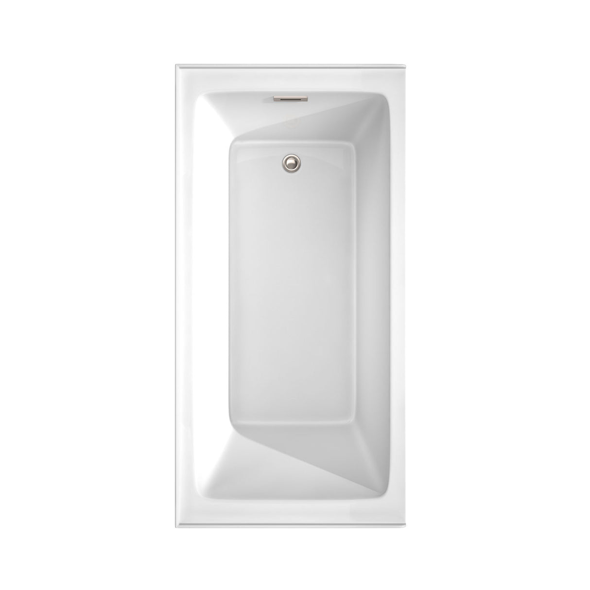 Grayley 60 x 30 Inch Alcove Bathtub in White with Right-Hand Drain and Overflow Trim in Brushed Nickel