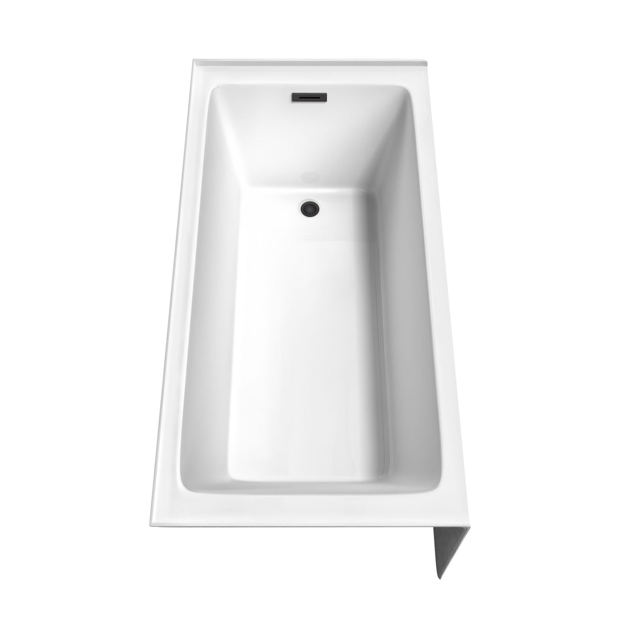 Grayley 60 x 30 Inch Alcove Bathtub in White with Right-Hand Drain and Overflow Trim in Matte Black