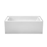 Grayley 60 x 32 Inch Alcove Bathtub in White with Left-Hand Drain and Overflow Trim in Polished Chrome