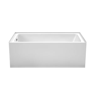 Grayley 60 x 32 Inch Alcove Bathtub in White with Left-Hand Drain and Overflow Trim in Polished Chrome