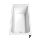 Grayley 60 x 32 Inch Alcove Bathtub in White with Left-Hand Drain and Overflow Trim in Brushed Nickel