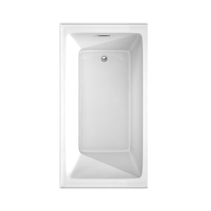 Grayley 60 x 32 Inch Alcove Bathtub in White with Right-Hand Drain and Overflow Trim in Polished Chrome