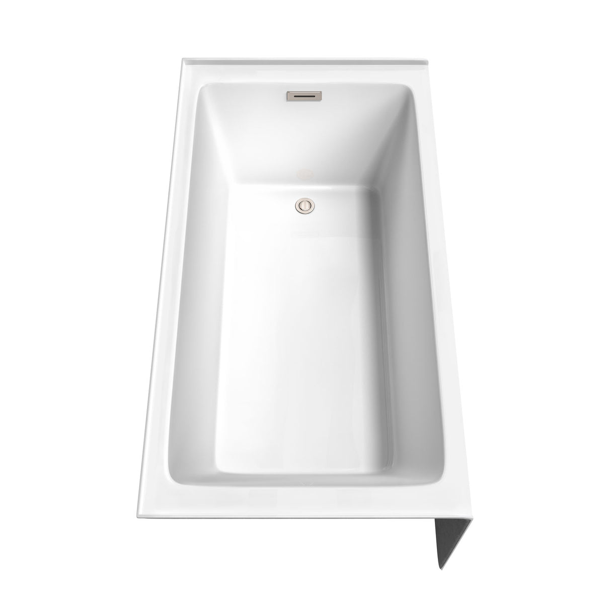 Grayley 60 x 32 Inch Alcove Bathtub in White with Right-Hand Drain and Overflow Trim in Brushed Nickel