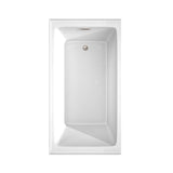 Grayley 60 x 32 Inch Alcove Bathtub in White with Right-Hand Drain and Overflow Trim in Brushed Nickel