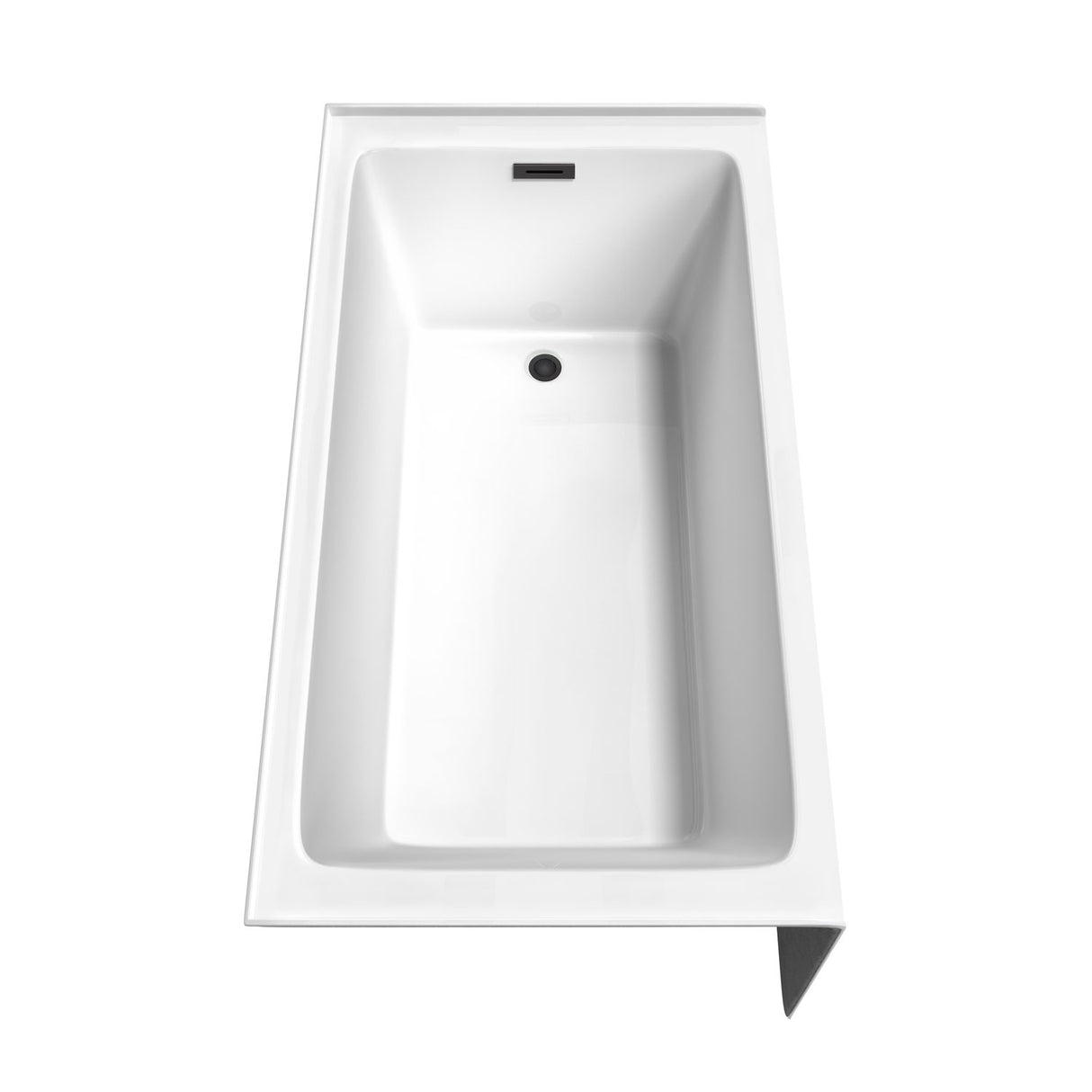 Grayley 60 x 32 Inch Alcove Bathtub in White with Right-Hand Drain and Overflow Trim in Matte Black