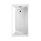 Grayley 60 x 32 Inch Alcove Bathtub in White with Right-Hand Drain and Overflow Trim in Matte Black