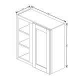 Dove 30" Wide × 42" High Wall Cabinet - J&K Cabinetry
