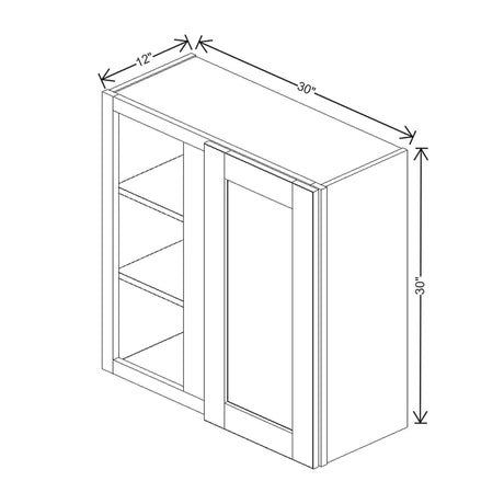 Dove 30" Wide × 42" High Wall Cabinet - J&K Cabinetry