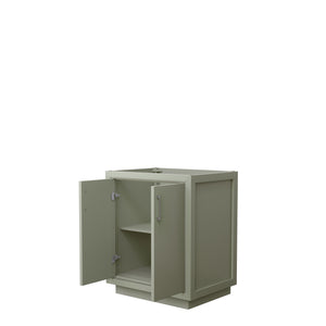 Icon 30 Inch Single Bathroom Vanity in Light Green No Countertop No Sink Brushed Nickel Trim