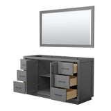 Icon 60 Inch Single Bathroom Vanity in Dark Gray No Countertop No Sink Matte Black Trim 58 Inch Mirror